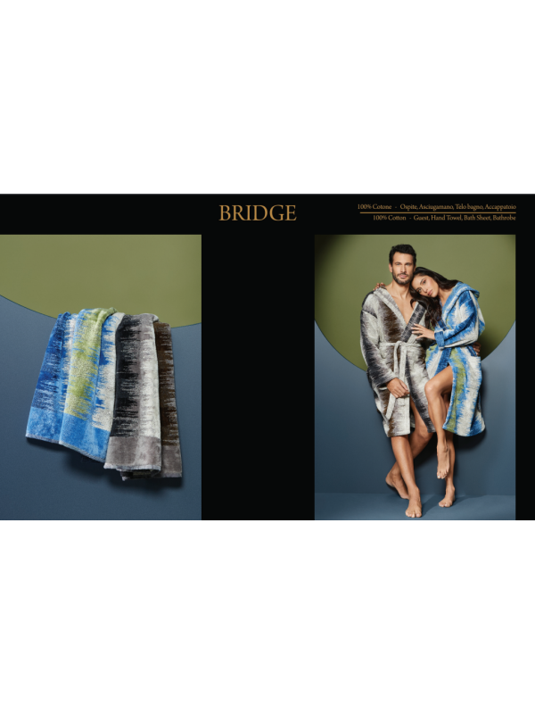 Carrara Accappatoio unisex in spugna velur di puro cotone art. Bridge