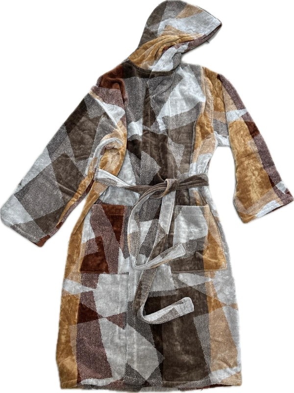 Carrara Accappatoio unisex con cappuccio in spugna velur di puro cotone art. Washington