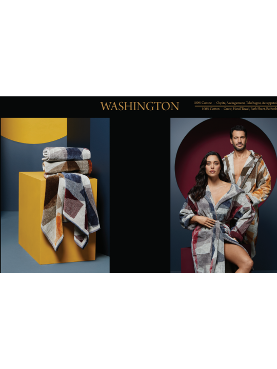 Carrara Accappatoio unisex con cappuccio in spugna velur di puro cotone art. Washington