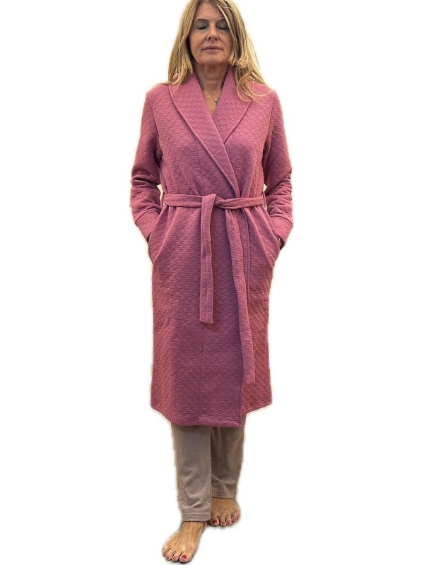 Vestaglia donna incrociata in cotone felpato punto milano art. DO81NU