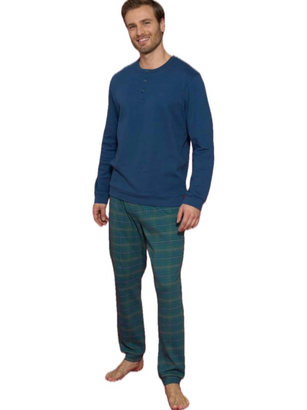 Ragno Pigiama uomo in caldo cotone pantalone scozzese art. U840N1