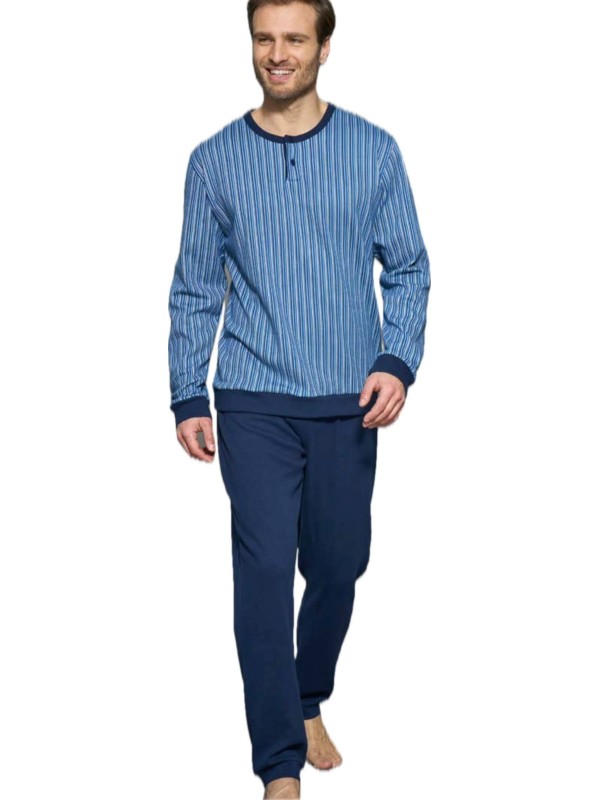 Ragno Pigiama uomo in caldo cotone maglia rigata art. U842NU