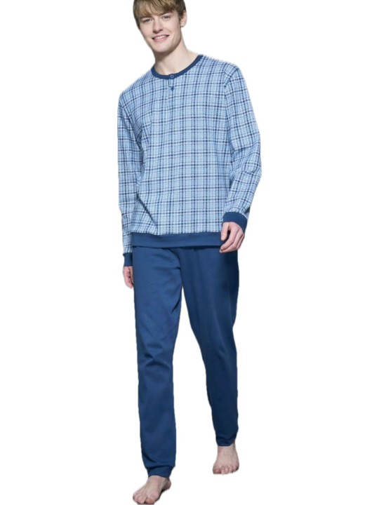 Ragno Pigiama uomo in caldo cotone maglia scozzese art. U842NU