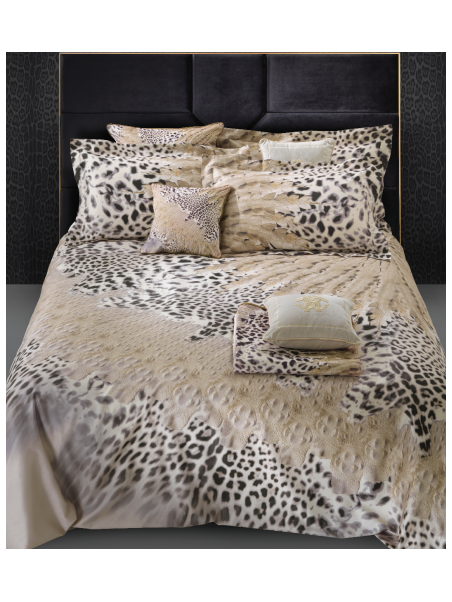Roberto Cavalli Completo copripiumino matrimoniale in raso di cotone mano seta art. Wild Ray