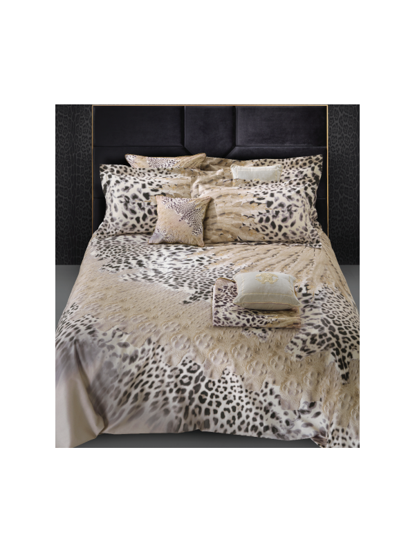 Roberto Cavalli Completo copripiumino matrimoniale in raso di cotone mano seta art. Wild Ray