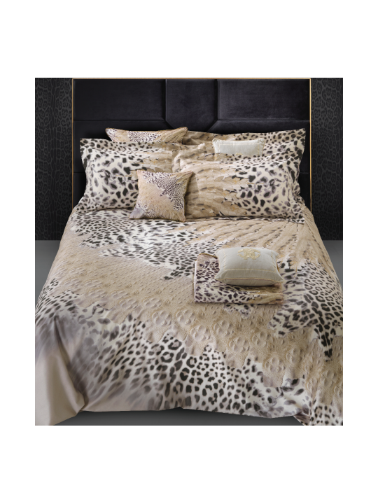 Roberto Cavalli Completo lenzuola in raso di puro cotone mano seta made in Italy art. Wild Ray
