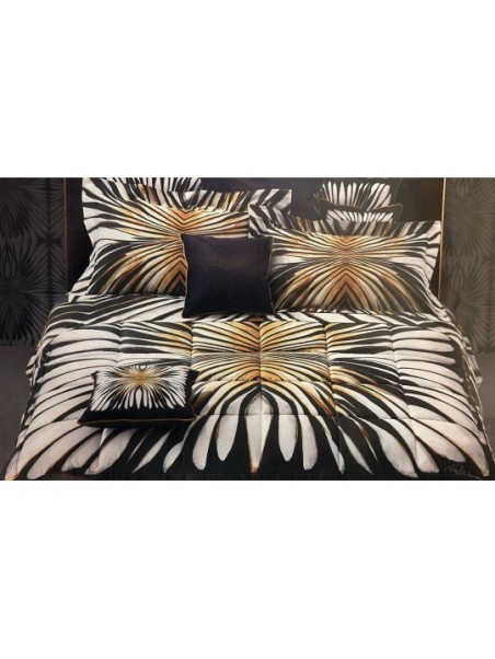 Roberto Cavalli Trapunta matrimoniale in raso di puro cotone made in Itali art. Ray of gold