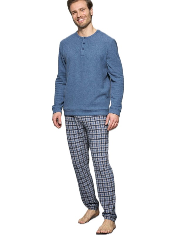 Ragno Pigiama uomo in cotone felpato punto milano art. U878N1