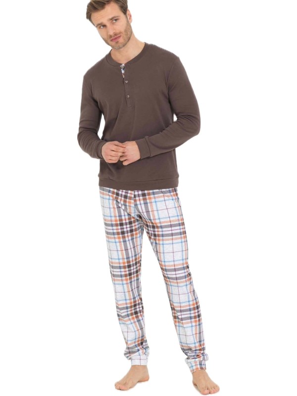 Linclalor Pigiama uomo in puro cotone caldo art. 92039