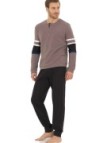 Linclalor Pigiama uomo in cotone felpato punto milano art. 877060