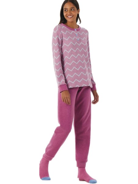Brilliamo Pigiama donna in cotone felpato punto milano art. 877978