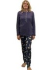 Bisbigli Pigiama donna in puro cotone caldo pantalone stampa giaguari art.  292140
