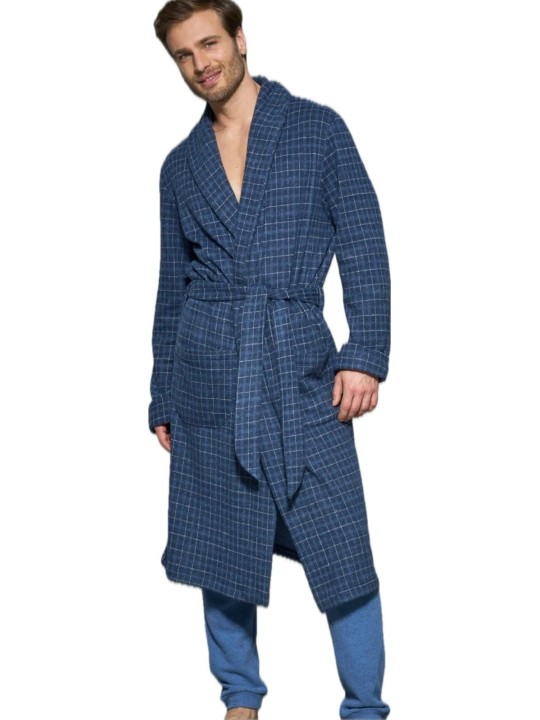 Ragno Vestaglia uomo in cotone felpato punto milano scozzese art. U871NU