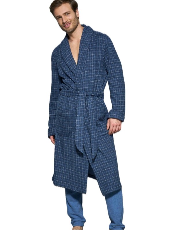 Ragno Vestaglia uomo in cotone felpato punto milano scozzese art. U871NU
