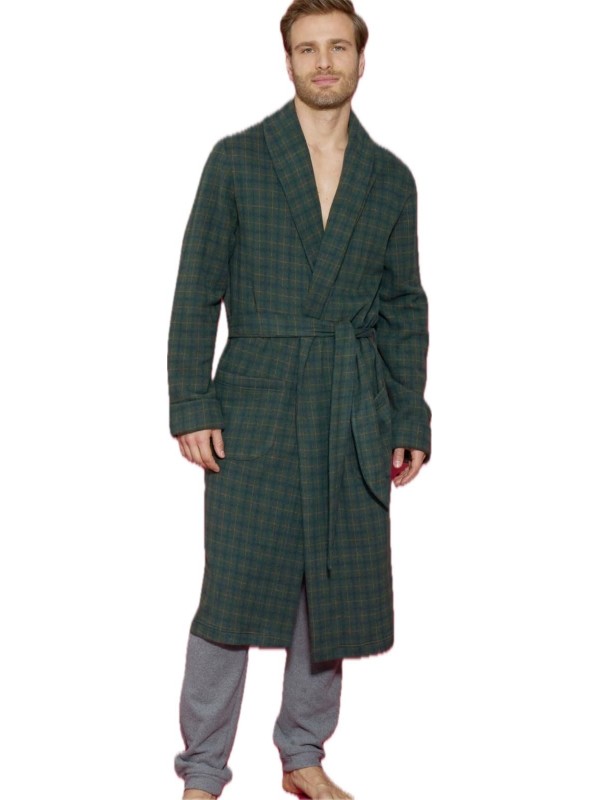 Ragno Vestaglia uomo in cotone felpato punto milano scozzese art. U871NU