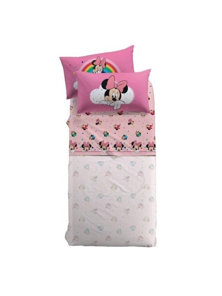 Caleffi Completo lenzuola in puro cotone art. Minnie rainbow