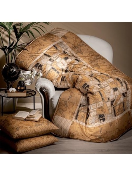 Alviero Martini Plaid imbottito in raso di puro cotone 1° classe art. Geo Chain