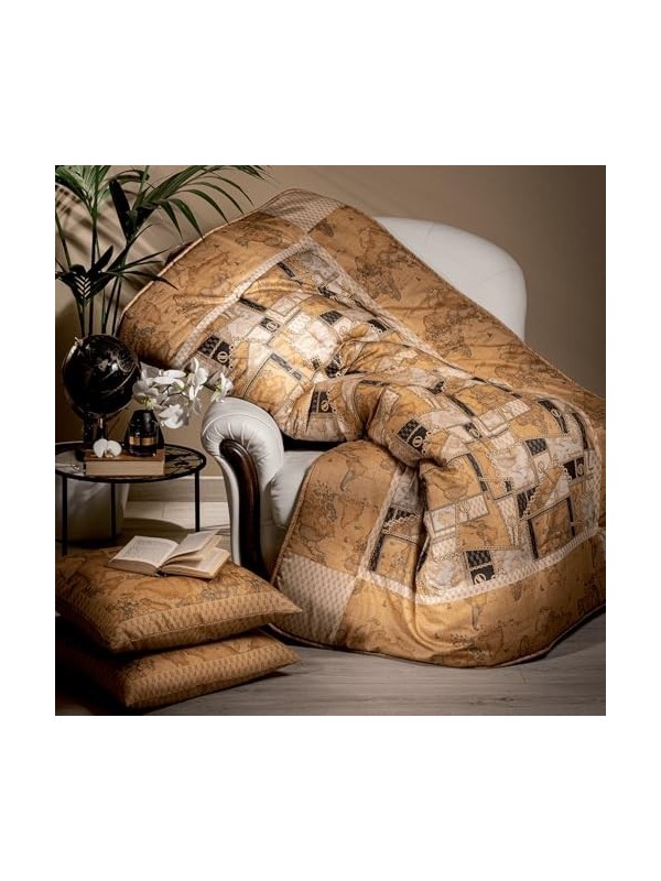 Alviero Martini Plaid imbottito in raso di puro cotone 1° classe art. Geo Chain