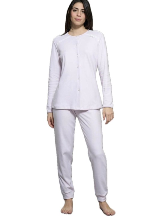 Ragno Pigiama donna in puro cotone caldo aperto davanti art. DO04N6