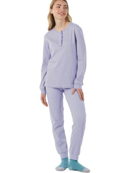 Brilliamo Pigiama donna in puro cotone termico art. 892033