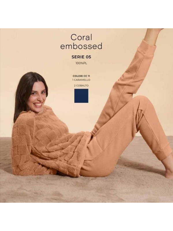 Bisbigli Pigiama donna tuta casa in pile orsetto art. 288729