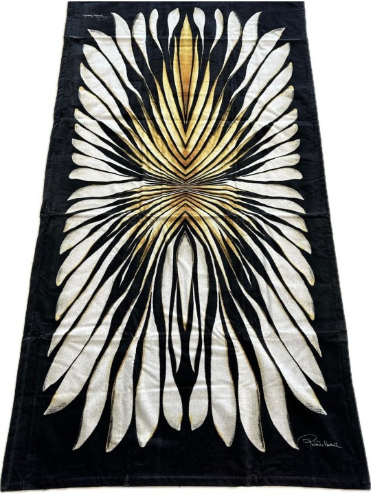 Roberto Cavalli Telo in spugna di puro cotone 100 x 180 cm art. Ray of gold