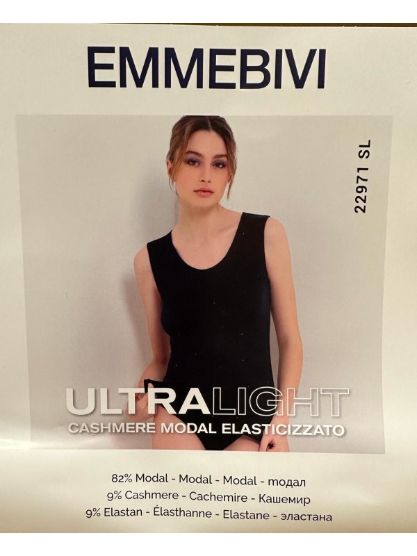 Emmebivi Canottiera donna spalla larga in modal cashmere art. 22971