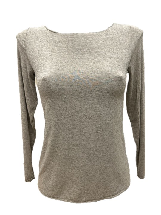 Emmebivi Maglia donna manica lunga collo a barchetta in modal cashmere art. 22973