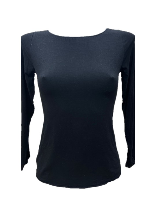 Emmebivi Maglia donna manica lunga collo a barchetta in modal cashmere art. 22973