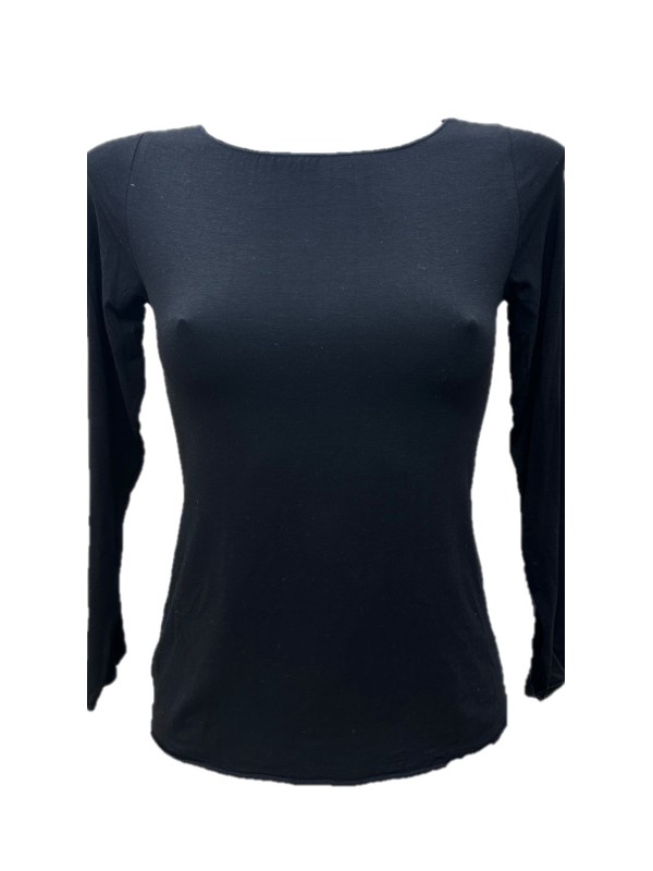 Emmebivi Maglia donna manica lunga collo a barchetta in modal cashmere art. 22973