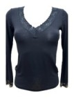 Magic Dream Maglia donna manica lunga in bambù con inserto in pizzo art. 8668