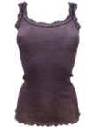 Ragno Canotta a costine spalla larga in pizzo elasticizzato lana merino e seta art. 70183W