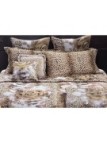 Roberto Cavalli Completo copripiumino matrimoniale in raso di puro cotone mano seta made in Italy art. Rose Leopard