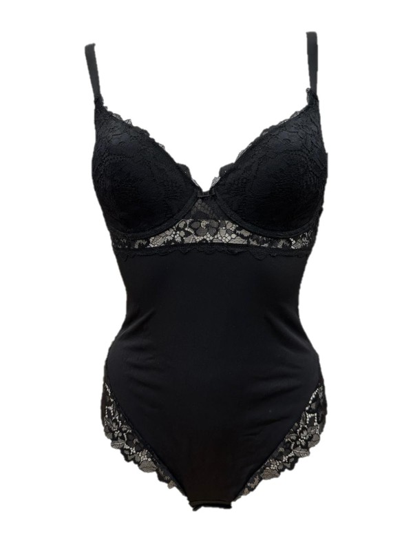 Lormar Body donna con coppe foderate e ferretto, pizzo elasticizzato art. 03412l