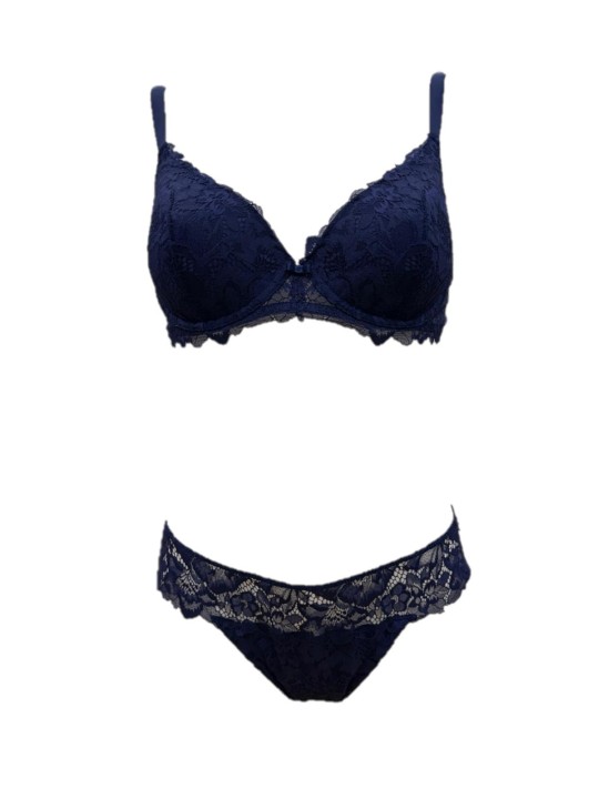 Lormar Reggiseno foderato con ferretto + slip in pizzo art. 052311
