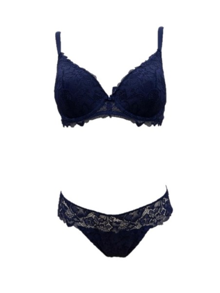 Lormar Reggiseno foderato con ferretto + slip in pizzo art. 052311