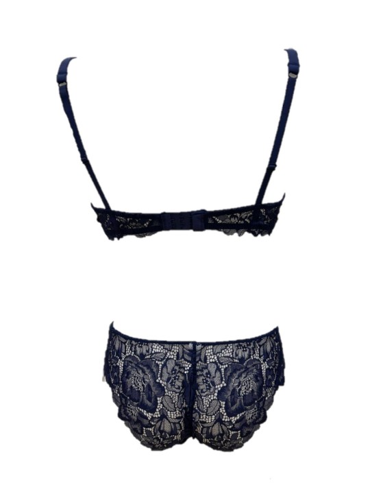 Lormar Reggiseno foderato con ferretto + slip in pizzo art. 052311