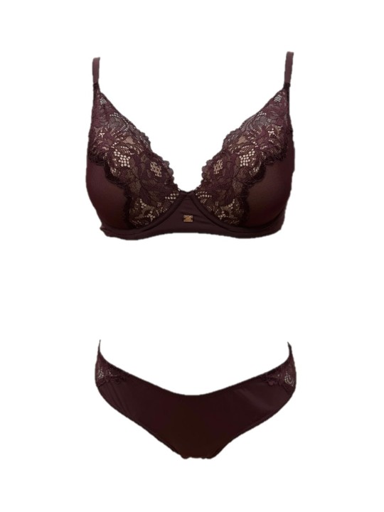 Lormar Reggiseno foderato con ferretto + slip in pizzo art. 052059