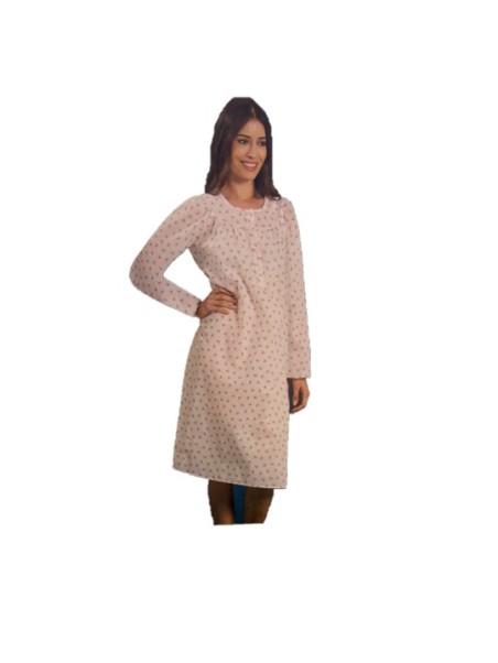 Linclalor Camicia da notte in batista di puro cotone con carrè art. 130843