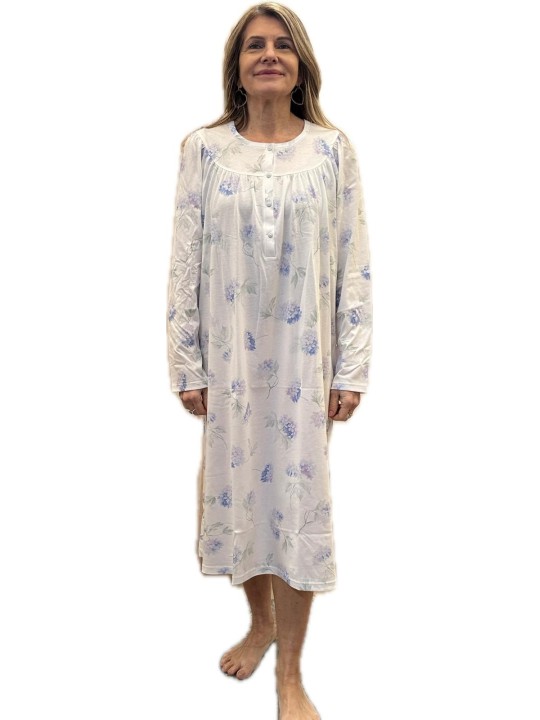 Linclalor Camicia da notte in puro cotone con carrè Art.175151