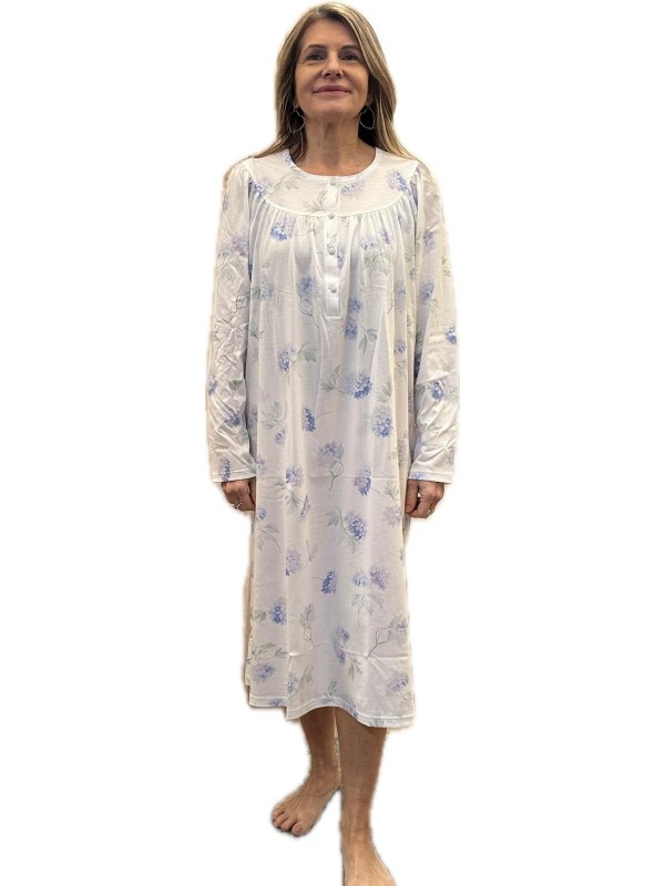 Linclalor Camicia da notte in puro cotone con carrè Art.175151