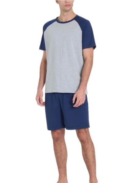Ragno Pigiama uomo in puro cotone girocollo manica corta pantalone corto art. U910ND