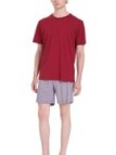 Ragno Pigiama uomo girocollo in puro cotone manica corta pantalone corto scozzese art. U899NC
