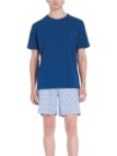 Ragno Pigiama uomo in puro cotone girocollo manica corta pantalone scozzese art. U899NC