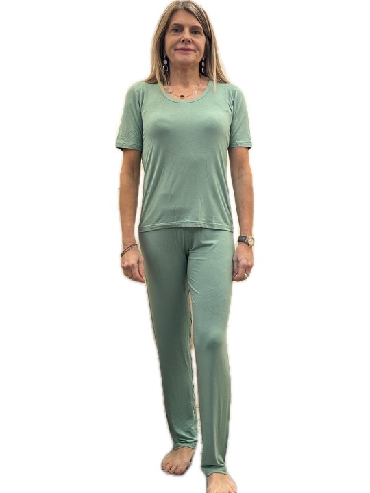 Magic Dream Pigiama donna in fresco bambù elasticizzato manica corta pantalone lungo art. 8891