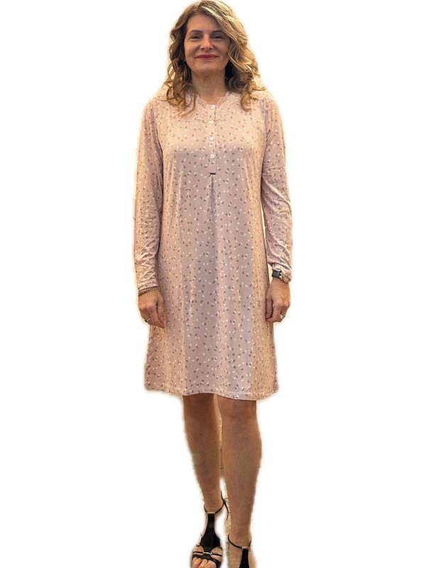 Lormar Camicia da notte in viscosa elasticizzato con inserto in pizzo art. ens632671