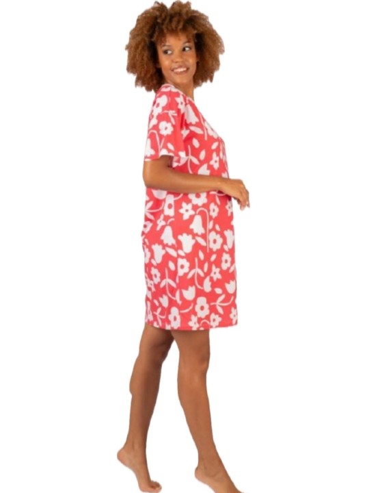 Brilliamo by Linclalor Camicia da notte abito casa in puro cotone manica corta art. 475220