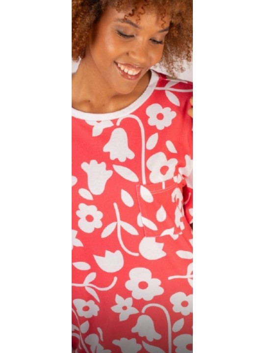 Brilliamo by Linclalor Camicia da notte abito casa in puro cotone manica corta art. 475220