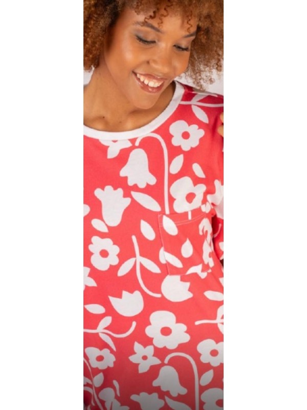 Brilliamo by Linclalor Camicia da notte abito casa in puro cotone manica corta art. 475220