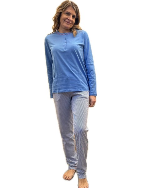 Brilliamo by Linclalor Pigiama in puro cotone pantalone rigato art. 475216
